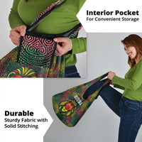 Togo Grocery Bag with Red Lion Head Design and Traditional African Pattern