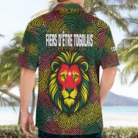 Togo Hawaiian Shirt with Red Lion Head Design and Traditional African Pattern
