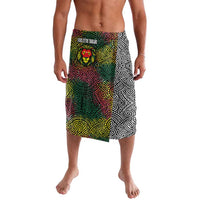 Togo Lavalava with Red Lion Head Design and Traditional African Pattern