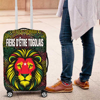 Togo Luggage Cover with Red Lion Head Design and Traditional African Pattern