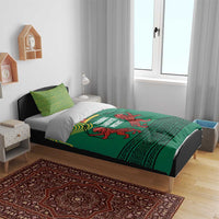 Togo Bedding Set with Red Twin Lions and Travail Liberté Patrie Slogan