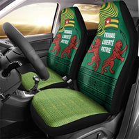 Togo Car Seat Cover with Red Twin Lions and Travail Liberté Patrie Slogan