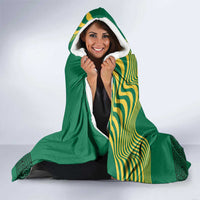 Togo Hooded Blanket with Red Twin Lions and Travail Liberté Patrie Slogan
