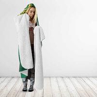 Togo Hooded Blanket with Red Twin Lions and Travail Liberté Patrie Slogan