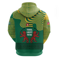 Togo Hoodie with Red Twin Lions and Travail Liberté Patrie Slogan