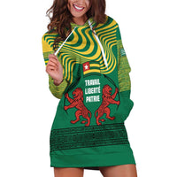 Togo Hoodie Dress with Red Twin Lions and Travail Liberté Patrie Slogan