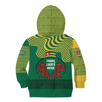 Togo Kid Hoodie with Red Twin Lions and Travail Liberté Patrie Slogan