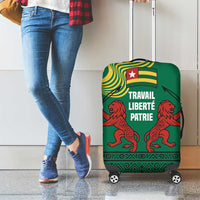 Togo Luggage Cover with Red Twin Lions and Travail Liberté Patrie Slogan