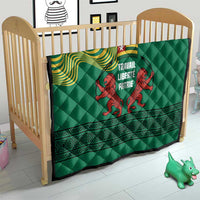 Togo Quilt with Red Twin Lions and Travail Liberté Patrie Slogan