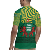 Togo Rugby Jersey with Red Twin Lions and Travail Liberté Patrie Slogan