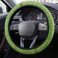 Togo Steering Wheel Cover with Red Twin Lions and Travail Liberté Patrie Slogan