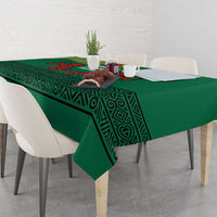 Togo Tablecloth with Red Twin Lions and Travail Liberté Patrie Slogan