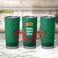 Togo Tumbler Cup with Red Twin Lions and Travail Liberté Patrie Slogan
