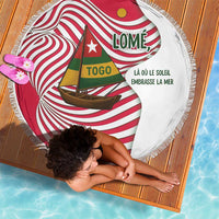 Lome Togo Beach Blanket with Sailboat and Sunset – Where the Sun Kisses the Sea