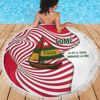 Lome Togo Beach Blanket with Sailboat and Sunset – Where the Sun Kisses the Sea