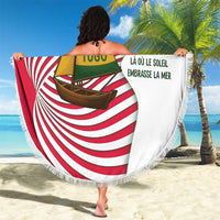 Lome Togo Beach Blanket with Sailboat and Sunset – Where the Sun Kisses the Sea