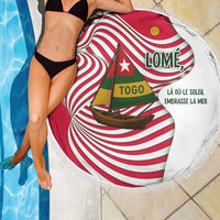Lome Togo Beach Blanket with Sailboat and Sunset – Where the Sun Kisses the Sea