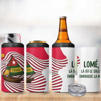Lome Togo 4 in 1 Can Cooler Tumbler with Sailboat and Sunset – Where the Sun Kisses the Sea