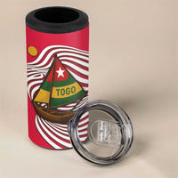 Lome Togo 4 in 1 Can Cooler Tumbler with Sailboat and Sunset – Where the Sun Kisses the Sea