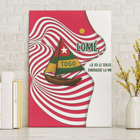 Lome Togo Canvas Wall Art with Sailboat and Sunset – Where the Sun Kisses the Sea