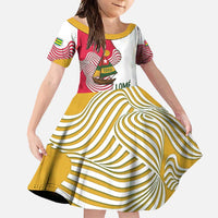 Lome Togo Family Matching Off Shoulder Maxi Dress and Hawaiian Shirt with Sailboat and Sunset – Where the Sun Kisses the Sea