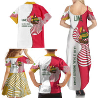 Lome Togo Family Matching Summer Maxi Dress and Hawaiian Shirt with Sailboat and Sunset – Where the Sun Kisses the Sea
