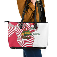 Lome Togo Leather Tote Bag with Sailboat and Sunset – Where the Sun Kisses the Sea