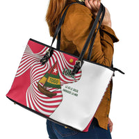 Lome Togo Leather Tote Bag with Sailboat and Sunset – Where the Sun Kisses the Sea