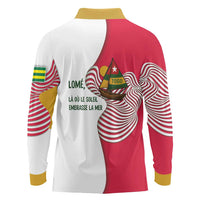 Lome Togo Long Sleeve Polo Shirt with Sailboat and Sunset – Where the Sun Kisses the Sea