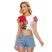 Lome Togo Raglan Cropped T Shirt with Sailboat and Sunset – Where the Sun Kisses the Sea