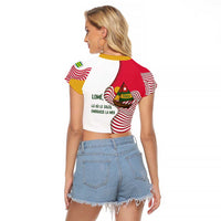 Lome Togo Raglan Cropped T Shirt with Sailboat and Sunset – Where the Sun Kisses the Sea