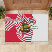 Lome Togo Rubber Doormat with Sailboat and Sunset – Where the Sun Kisses the Sea
