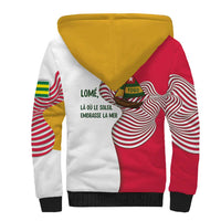 Lome Togo Sherpa Hoodie with Sailboat and Sunset – Where the Sun Kisses the Sea