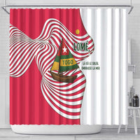 Lome Togo Shower Curtain with Sailboat and Sunset – Where the Sun Kisses the Sea