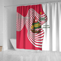 Lome Togo Shower Curtain with Sailboat and Sunset – Where the Sun Kisses the Sea