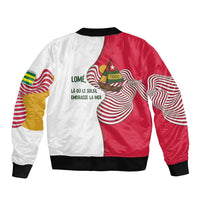 Lome Togo Sleeve Zip Bomber Jacket with Sailboat and Sunset – Where the Sun Kisses the Sea