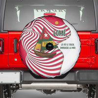 Lome Togo Spare Tire Cover with Sailboat and Sunset – Where the Sun Kisses the Sea