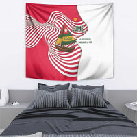 Lome Togo Tapestry with Sailboat and Sunset – Where the Sun Kisses the Sea