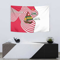 Lome Togo Tapestry with Sailboat and Sunset – Where the Sun Kisses the Sea