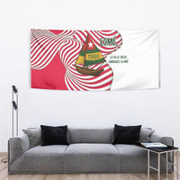 Lome Togo Tapestry with Sailboat and Sunset – Where the Sun Kisses the Sea