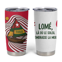 Lome Togo Tumbler Cup with Sailboat and Sunset – Where the Sun Kisses the Sea