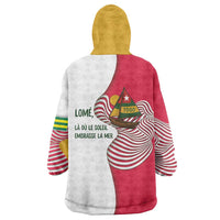 Lome Togo Wearable Blanket Hoodie with Sailboat and Sunset – Where the Sun Kisses the Sea