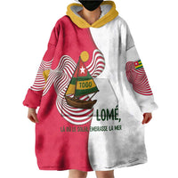 Lome Togo Wearable Blanket Hoodie with Sailboat and Sunset – Where the Sun Kisses the Sea
