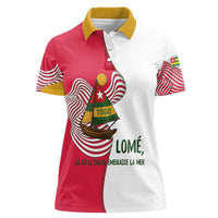 Lome Togo Women Polo Shirt with Sailboat and Sunset – Where the Sun Kisses the Sea