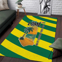 Lome Togo Sunset Area Rug with Palm Trees and Ocean Embrace Design