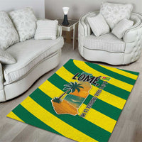 Lome Togo Sunset Area Rug with Palm Trees and Ocean Embrace Design