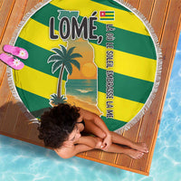 Lome Togo Sunset Beach Blanket with Palm Trees and Ocean Embrace Design