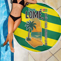 Lome Togo Sunset Beach Blanket with Palm Trees and Ocean Embrace Design