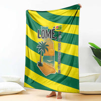 Lome Togo Sunset Blanket with Palm Trees and Ocean Embrace Design