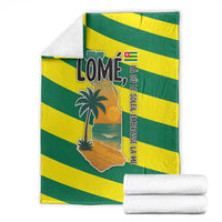 Lome Togo Sunset Blanket with Palm Trees and Ocean Embrace Design